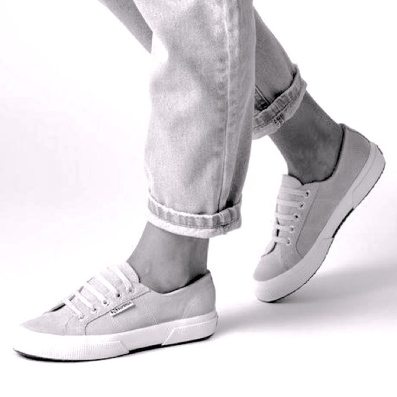 SUPERGA Italian Leather FGLU Fantasia Grey Sneakers NEW IN BOX - Picture 2 of 16